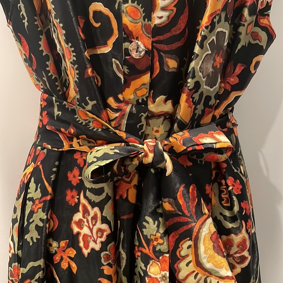 NWT Zara Printed Tunic Midi Dress Paisley Black Multicolor L - Picture 8 of 12